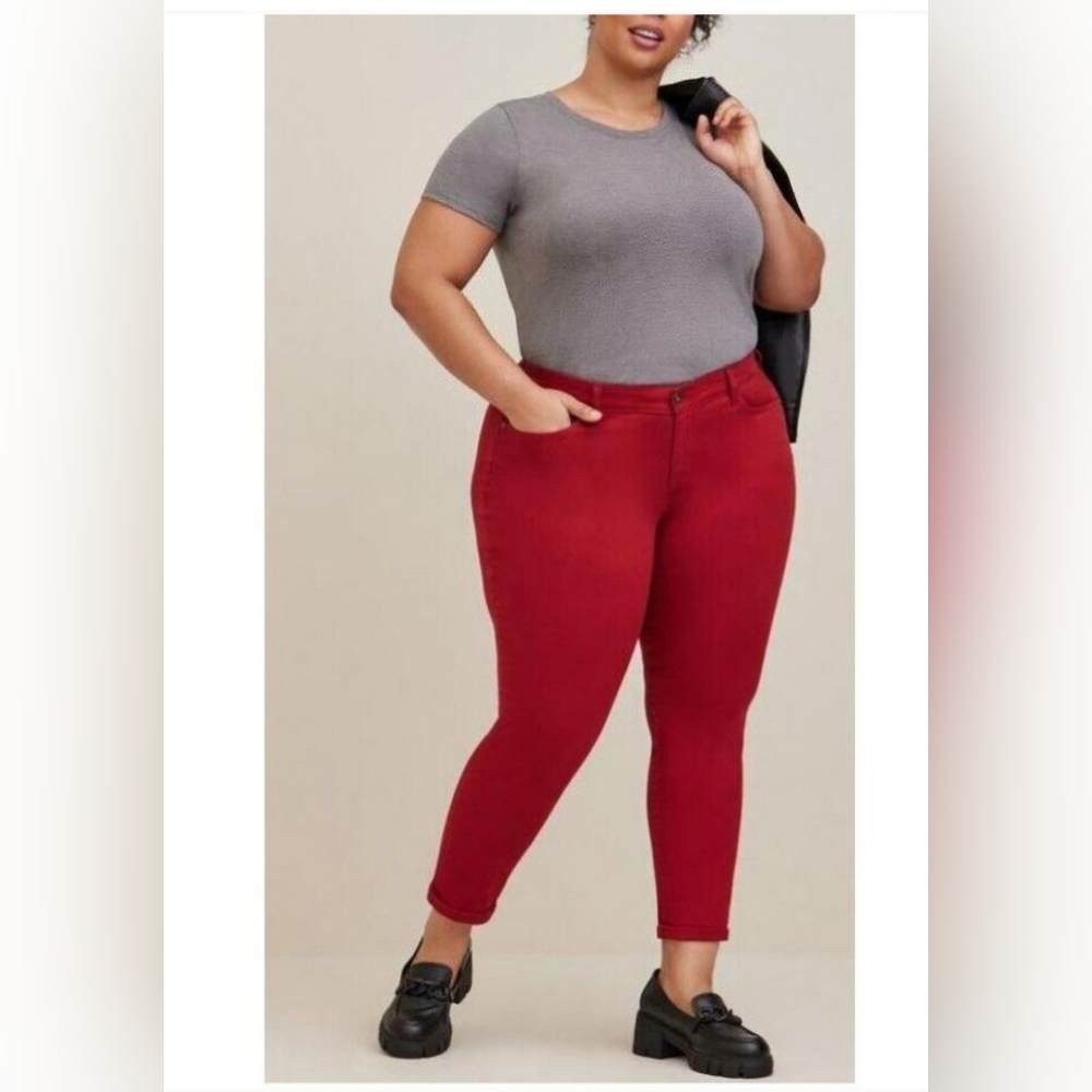 Torrid Boyfriend Straight Vintage Stretch Red 16R